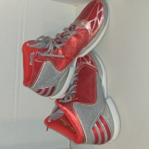Adidas Derrick Rose basketball shoes red men's 14 hi tops - Picture 12 of 16